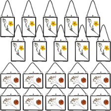 20 Pcs Double Glass Frame for Pressed Flowers Floating Hanging Photo Frame 3.5 X