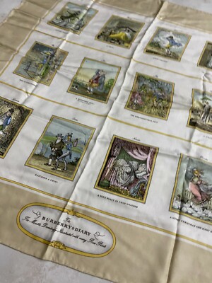 Foulard Burberry Diary Scarf Vintage Burberry Sciarpa Seta Edition Storico  Mesi UK