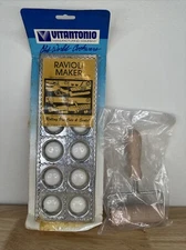 Vtg New Vitantonio 12 Ravioli + Pierogi Maker Model 512 & Roller HTF Sealed NOS