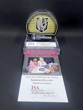 Chandler Stephenson Signed 2023 Stanley Cup Champions Hockey Puck JSA Vegas