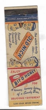Vintage 1940's Bit-O-Honey & Old Nick Candy Bars Advertising Matchbook Cover