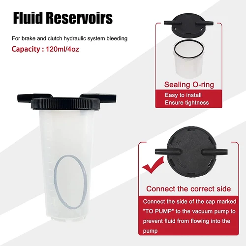 Hand Held Vacuum Pressure Pump Tester Set Brake Fluid Bleeder Bleeding Kit + Box - Picture 10 of 23