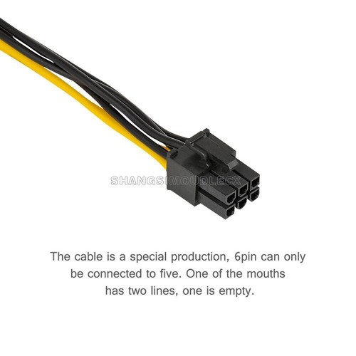 Dual SATA 15P Male to PCI-E 6 Pin Female Video Card Power Adapter 20cm Cable - 第 4/4 張圖片