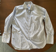 New Mens Thomas Pnk Dress Shirt 18/45 Classic Fit Blue Gingham French cuffs