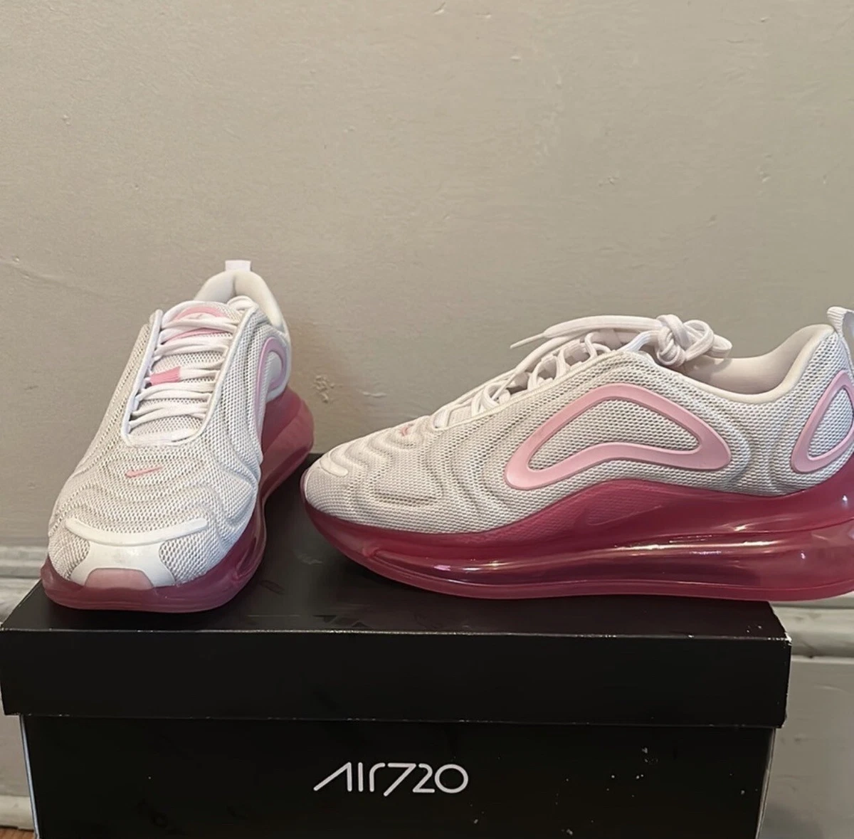Womens nike air max top 720 white/pink rose/laser fuchsia