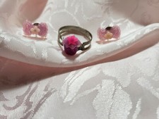 Children Fashion Jewelry Earrings And Ring Set