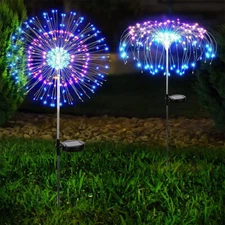 150 LED Solar Firework Lights Outdoor Waterproof Path Lawn Garden Decor Lamp