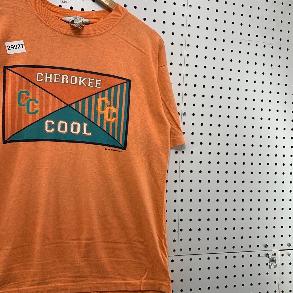Camisa Cherokee Cool De Colección Años 90 Para Hombres Mediana Naranja Puntada Única Hecha en EE. UU. 21x26.5 Foto 4 de 4