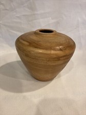 B2 Hand Crafted Turned Maple Wood Vase Signed by Artist