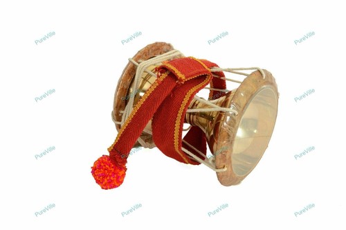 Nuovo Materiale Ottone Udukai Stile India del Sud Strumenti Musicali Folk Uduk - Foto 3 di 12
