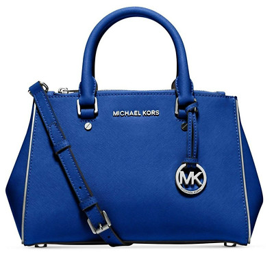  MICHAEL KORS SPECCHIO SUTTON ELECTRIC BLUE SAFFIANO X-BODY SM SATCHEL BAG NWT