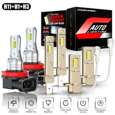 For Lexus LX470 1998-2007 9005+H1+H3 LED Headlight + Fog Light Bulbs Combo 6500K