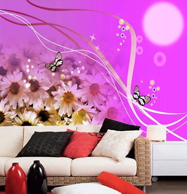 3D Moon Butterfly ZHUA4719 Wallpaper Wall Murals Removable Self-adhesive Ann