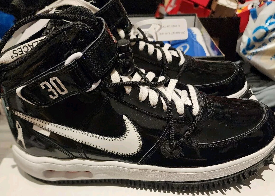 OFF WHITE X NIKE Nike x Off White Air Force 1 Mid Sheed Nero Bianco DR0500 001 Uomo Taglia 12 5