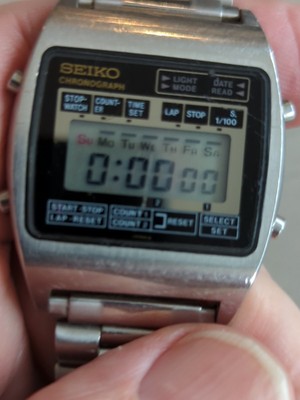 Seiko M929-4000 Chronograph Vintage Digital Quartz Wrist Watch 