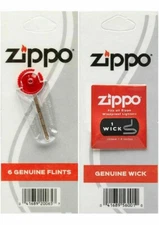 Zippo Flints & Wick Maintenance Kit | 6 Flints + 1 Wick for Lighters Genuine