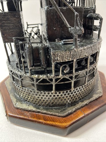 Phillips Petroleum Statue Metall Holzsockel ~ Carl Andersen Norwegen 1974 Steampunk - Bild 10 von 17