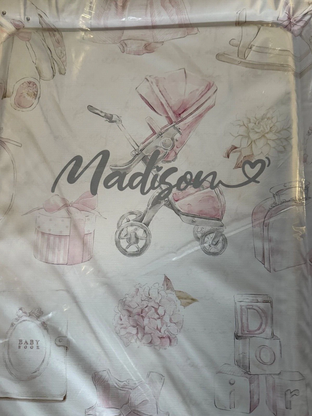 Vintage Design Nursery Baby Changing Mat - Pink Girls Personalised With Madison
Opens in a new windo