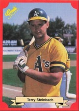 1988 Classic Red Terry Steinbach Oakland Athletics #186