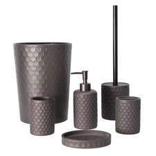 Bathroom Accessory Set - 6 pcs Bronze Bathroom Accessories Set with Trash Can...