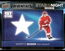 2021-22 UD Credentials #1SR-3 Moritz Seider Star of the Night: 1st Star Rookies