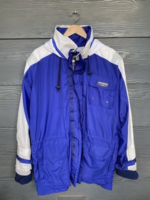 Vtg 90s Polo Sport Ralph Lauren HI-TECH Jacket Mens XL Reflective Blue Firemen