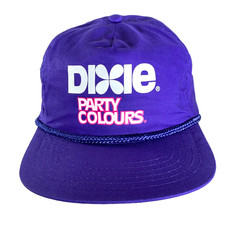 Vintage Dixie Party Colors Colours Large Rope Purple Hat Cap NOS Collectable