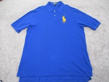 Polo Ralph Lauren Polo Shirt Mens XLT Tall Blue Yellow Big Pony Classic Fit