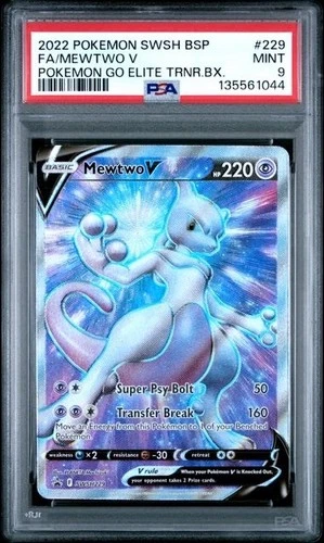 MEWTWO V #229 PSA 9 • 2022 POKEMON SWSH BLACK STAR PROMO FULL ART