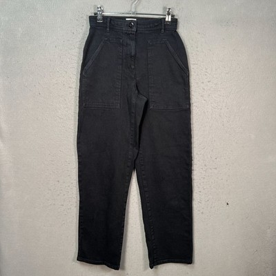 Wilfred Free Womens Size 2 Black High-Waist Straight-Leg Pants Cotton Blend