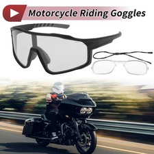 Motorcycle Riding Goggles Light Gray Lens Black Gray Frame UV400