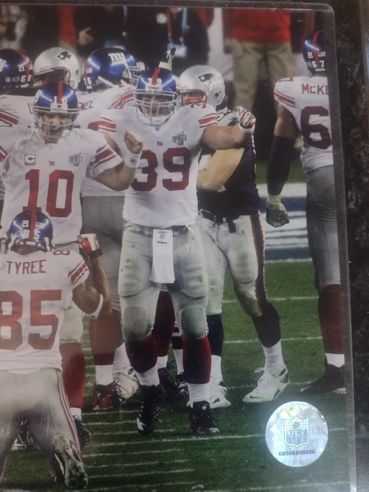 Placa fotográfica del Super Bowl de los New York Giants 2008 con tarjeta #27 de Jacobs foto de la NFL Foto 4 de 4