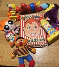 Lot Of 8 Vintage Toys Howdy Doody Ernie Jalopy Mix Of Plush Puzzles Wood Plastic