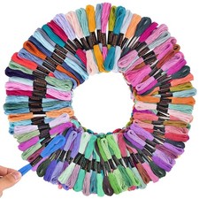 200 Skeins Rainbow Color Embroidery Floss Cross Stitch Threads Bracelet Strin...