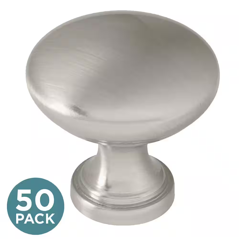 50 Pack 1-1/4 Inch Satin Nickel Round Cabinet Knobs Kitchen Drawer Pulls Handles