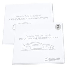 Andalus Auto Registration  Insurance Card Holder Pack of 2, White 2-Pack