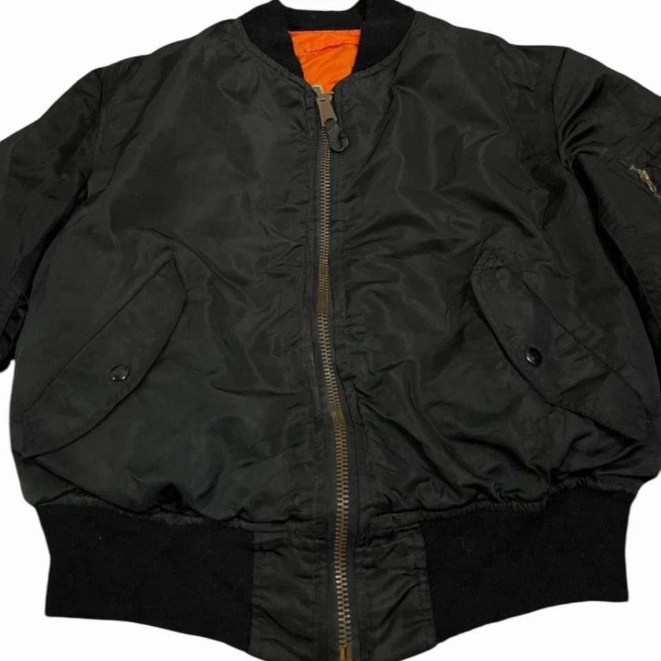 Vintage Alpha Industries Embroidered Marine Corp Bomber - Image 4 of 4