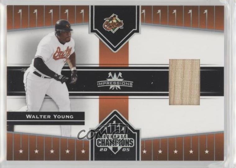 2005 Donruss Champions Impressions Materials Walter Young #62 ns8