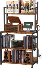 Record Player Stand with Vinyl Storage, Turntable Stand Holds Up to 300 Albums,