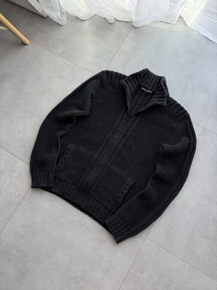 Luxury Vintage Dolce Gabbana Zip-Up Wool Sweater avantgarde size XL - Image 4 of 4