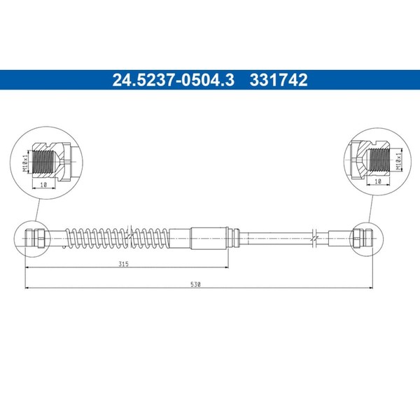 Bremsschlauch ATE 24.5237-0504.3 FüR Seat VW Skoda Audi Leon Golf VI Superb II-image