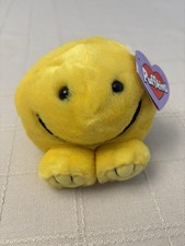 Vintage Puffkins Collection Happy Plush with Tag Swibco Yellow Smiley NWT