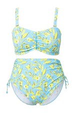 Ulla Popken Damen gro&szlig;e Gr&ouml;&szlig;en Bikini Bl&uuml;ten Zierb&auml;nder