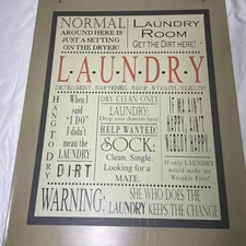 Metal Laundry Sign for Room Decor
