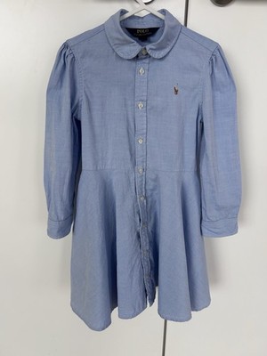 Ralph Lauren Kinder Oxford Hemdkleid  in Hellblau