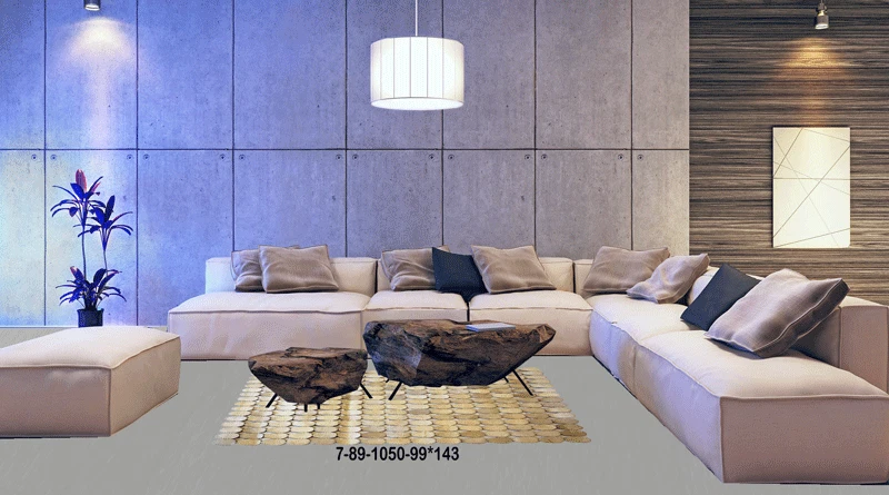 Modern Patchwork Cowhide Rug - Large Real Leather Area Carpet 7-89 - Image 3 of 4