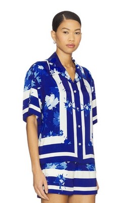MSGM Milano Blue Star Print Matching Set Shorts & Shirt NWT Sold Out Top