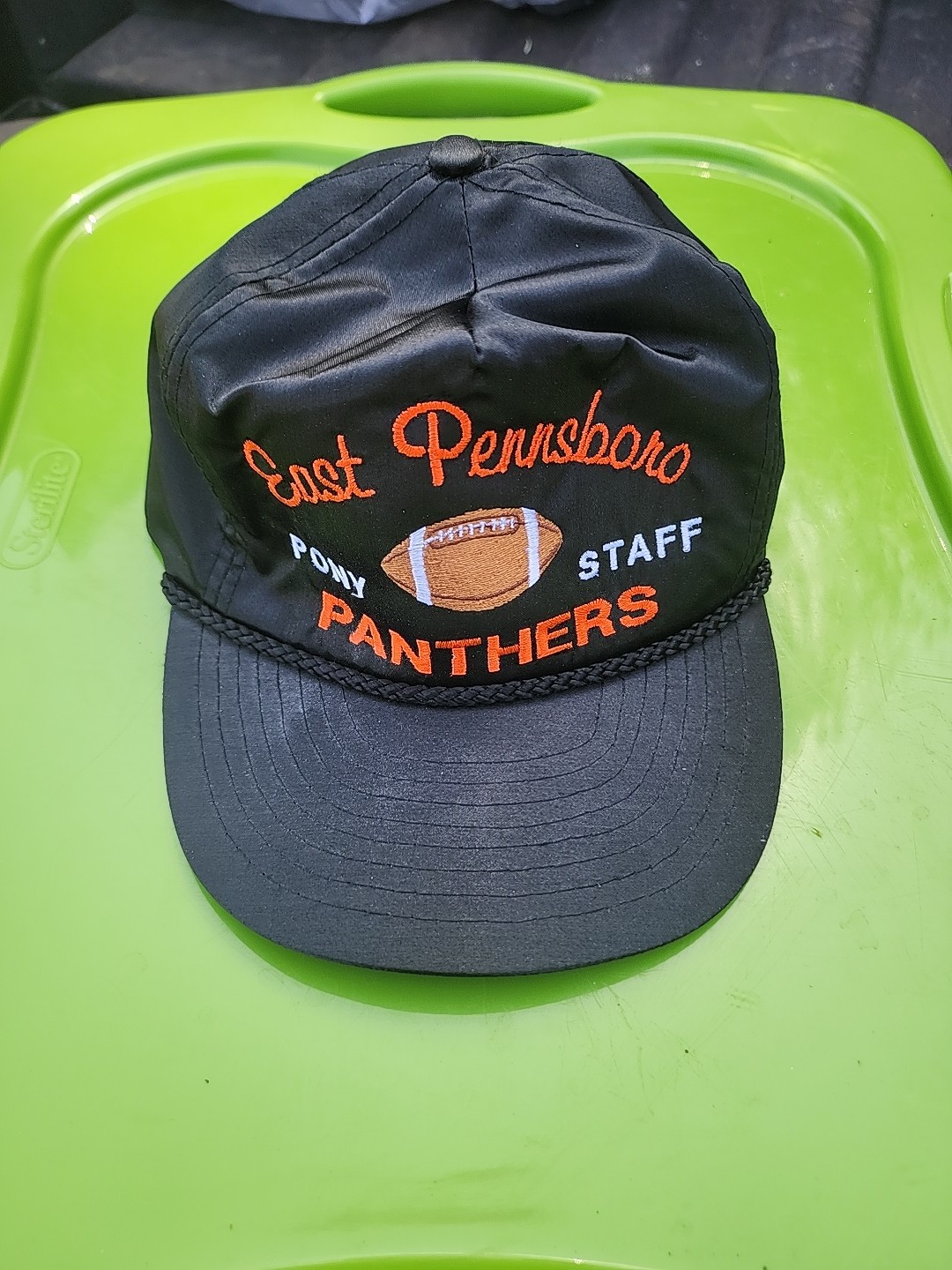 Cappello scuola vintage Pennsylvania nero calcio pony staff panthers East Pennsboro