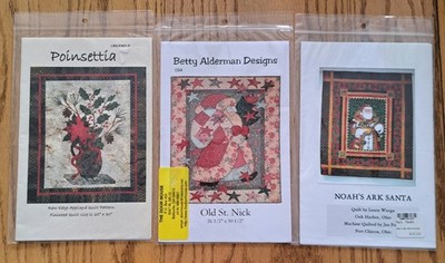 Betty Alderman Designs Quilt Pattern OLD ST NICK Laundry Basket Quilt Poinsettia