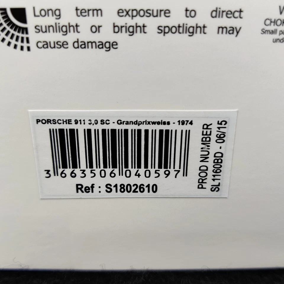 AUTO SOLIDA PORSCHE 911 (930) SC 3.0 1974 BIANCO 1:18 NUOVA SCATOLA S1802610 - Immagine 4 di 4